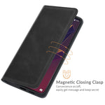 Per Wiko Power U20 Custodia in pelle con ventosa magnetica per affari retro-pelle con supporto, slot per carte e portafoglio, For Wiko Power U20