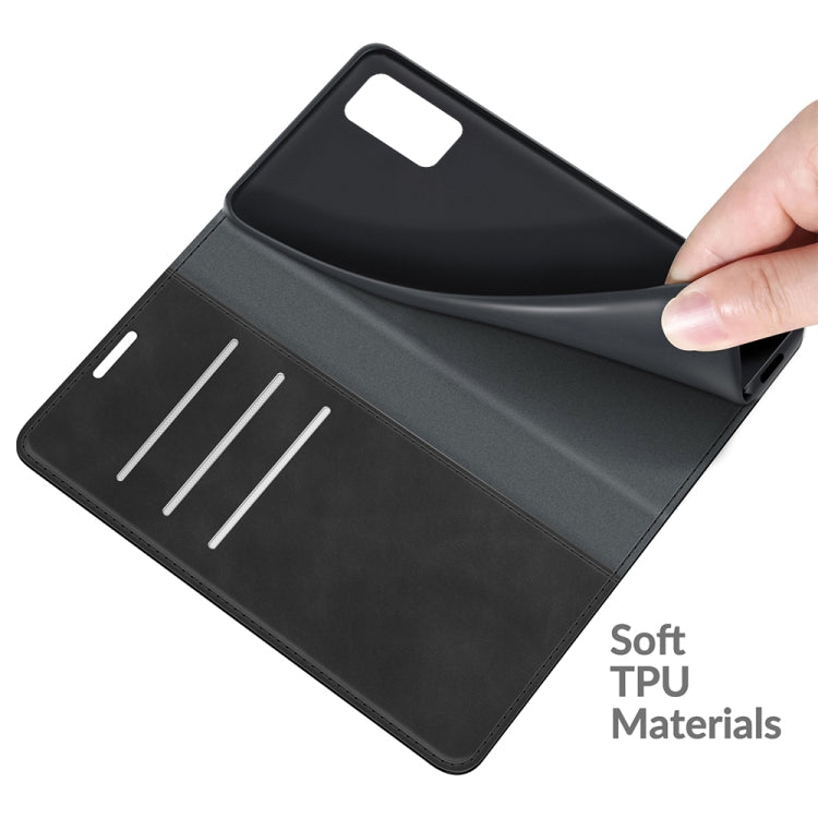 Per Wiko Power U20 Custodia in pelle con ventosa magnetica per affari retro-pelle con supporto, slot per carte e portafoglio, For Wiko Power U20