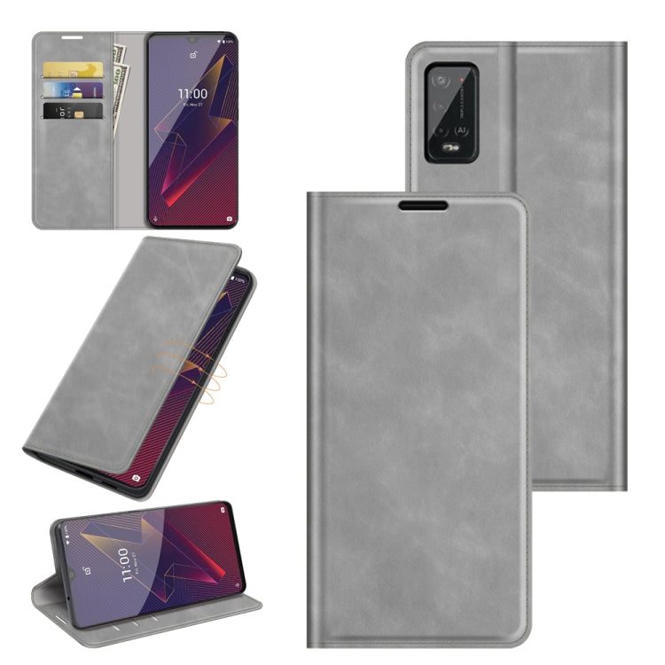 Per Wiko Power U20 Custodia in pelle con ventosa magnetica per affari retro-pelle con supporto, slot per carte e portafoglio, For Wiko Power U20