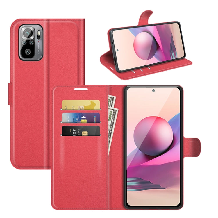 Per Xiaomi Redmi Note 10 4G / Note 10S Litchi Texture Custodia protettiva a vibrazione orizzontale con supporto e slot per schede e portafoglio, For Xiaomi Redmi Note 10 4G