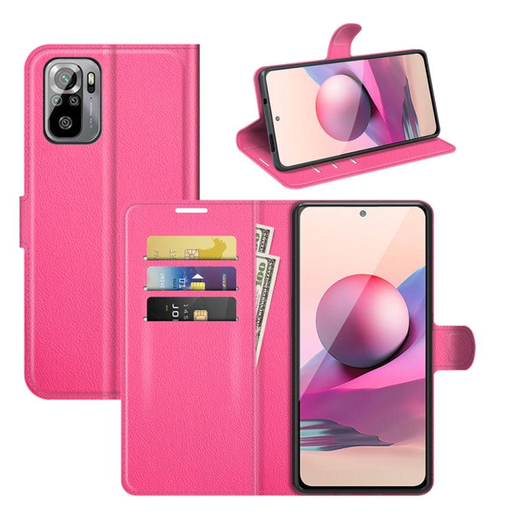 Per Xiaomi Redmi Note 10 4G / Note 10S Litchi Texture Custodia protettiva a vibrazione orizzontale con supporto e slot per schede e portafoglio, For Xiaomi Redmi Note 10 4G