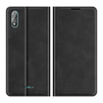 Per Wiko Y51 Custodia in pelle con ventosa magnetica per affari retro-pelle con supporto, slot per schede e portafoglio, For Wiko Y51