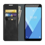 Per Wiko Y51 Custodia in pelle con ventosa magnetica per affari retro-pelle con supporto, slot per schede e portafoglio, For Wiko Y51