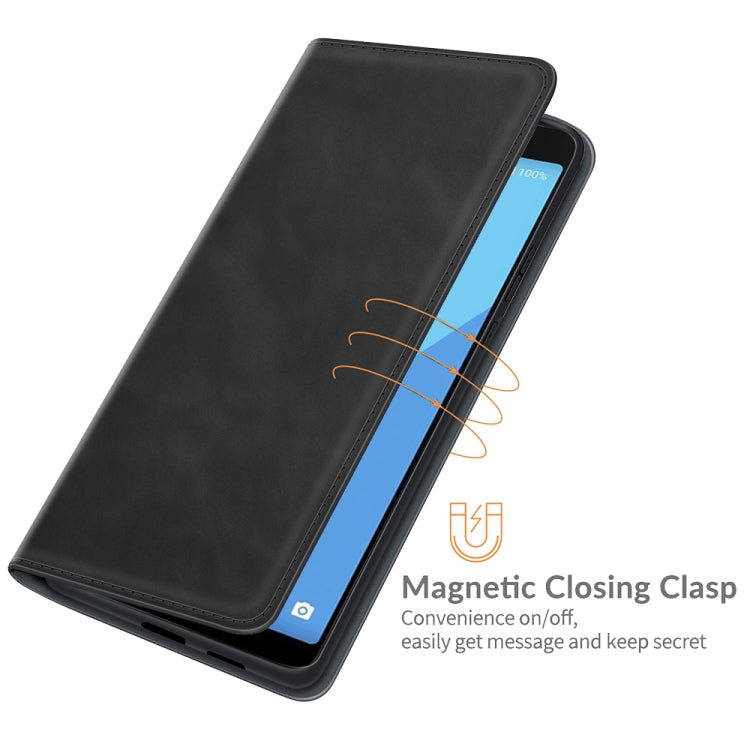 Per Wiko Y51 Custodia in pelle con ventosa magnetica per affari retro-pelle con supporto, slot per schede e portafoglio, For Wiko Y51