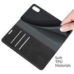 Per Wiko Y51 Custodia in pelle con ventosa magnetica per affari retro-pelle con supporto, slot per schede e portafoglio, For Wiko Y51