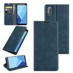 Per Wiko Y51 Custodia in pelle con ventosa magnetica per affari retro-pelle con supporto, slot per schede e portafoglio, For Wiko Y51