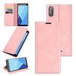Per Wiko Y51 Custodia in pelle con ventosa magnetica per affari retro-pelle con supporto, slot per schede e portafoglio, For Wiko Y51