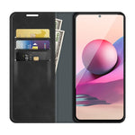 Per Xiaomi Redmi Note 10 4G / Note 10S Custodia in pelle con ventosa magnetica per affari retro-pelle con supporto e slot per schede e portafoglio, For Xiaomi Redmi Note 10 4G, For Xiaomi Redmi K40 Pro