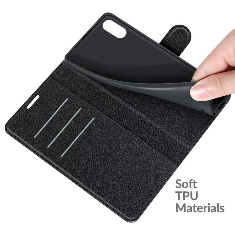 Per Wiko Y51 Litchi Texture Custodia protettiva a vibrazione orizzontale con supporto e slot per schede e portafoglio, For Wiko Y51