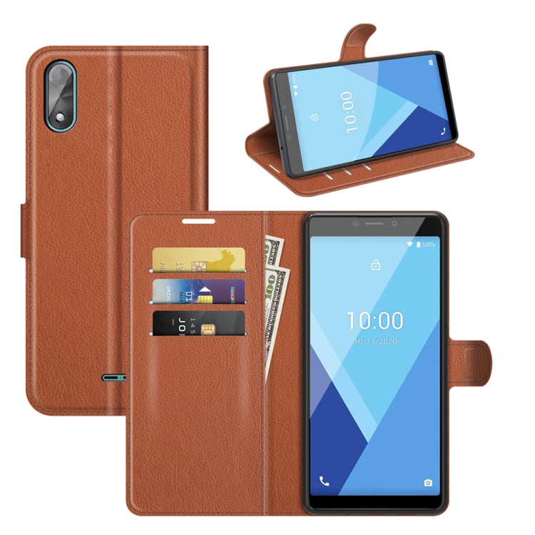 Per Wiko Y51 Litchi Texture Custodia protettiva a vibrazione orizzontale con supporto e slot per schede e portafoglio, For Wiko Y51