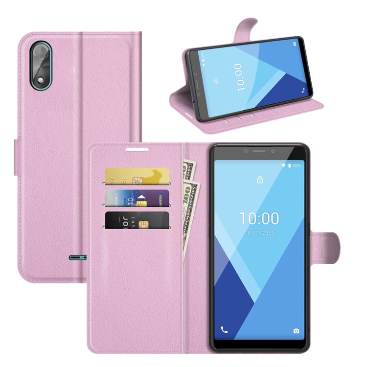 Per Wiko Y51 Litchi Texture Custodia protettiva a vibrazione orizzontale con supporto e slot per schede e portafoglio, For Wiko Y51