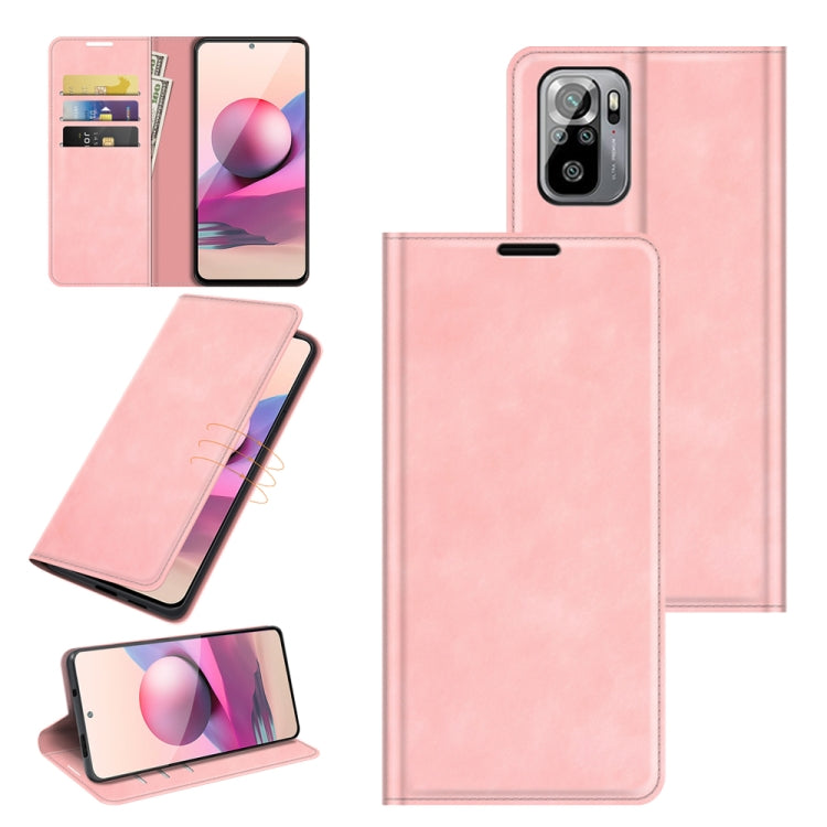 Per Xiaomi Redmi Note 10 4G / Note 10S Custodia in pelle con ventosa magnetica per affari retro-pelle con supporto e slot per schede e portafoglio, For Xiaomi Redmi Note 10S, For Xiaomi Redmi Note 10 4G