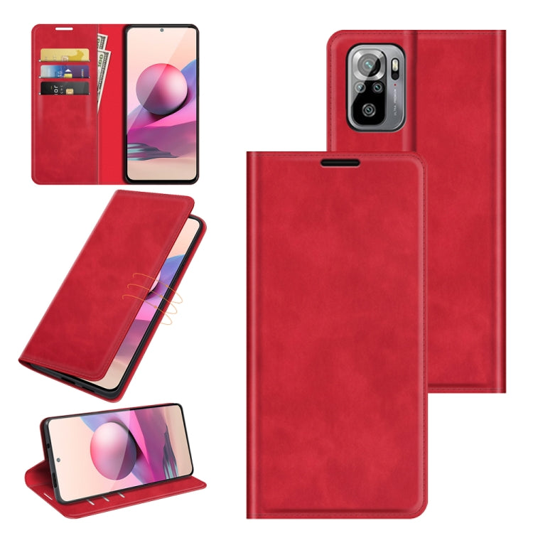 Per Xiaomi Redmi Note 10 4G / Note 10S Custodia in pelle con ventosa magnetica per affari retro-pelle con supporto e slot per schede e portafoglio, For Xiaomi Redmi Note 10S, For Xiaomi Redmi Note 10 4G