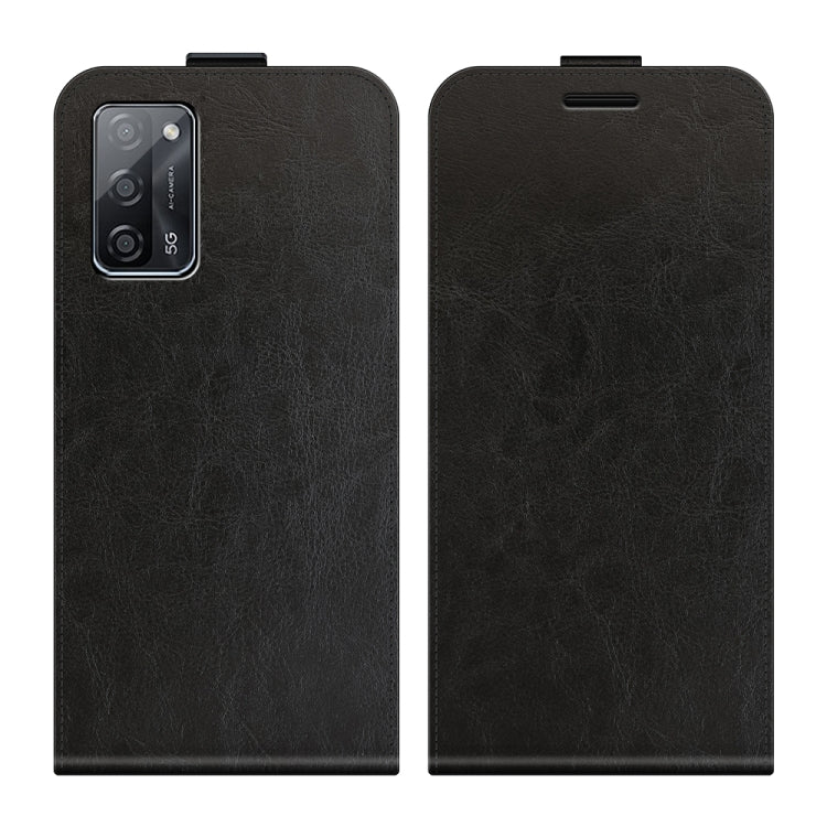 Per OPPO A55 5G R64 Texture Custodia protettiva in pelle a vibrazione verticale singola con slot per schede e cornice per foto, For OPPO A55 5G