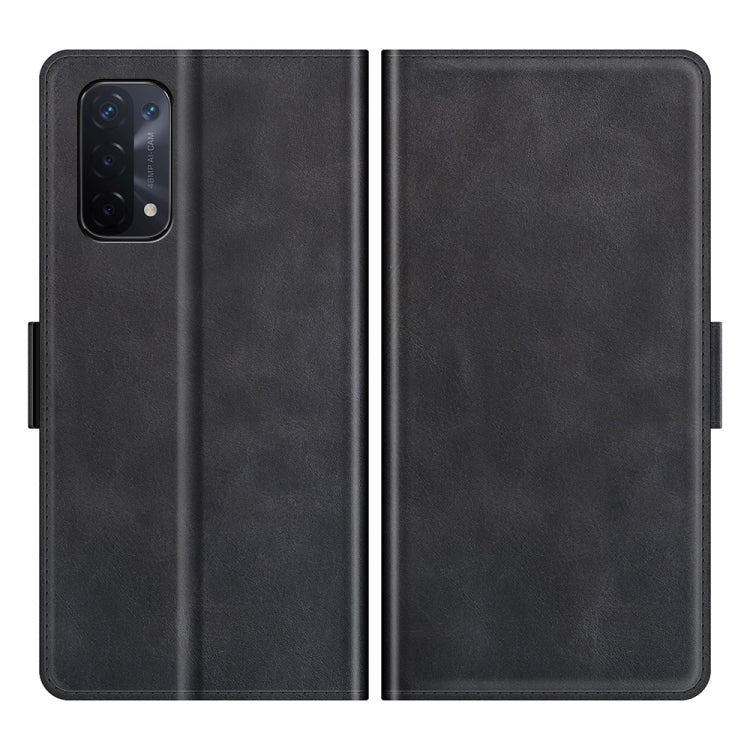Per OPPO A54 5G / A93 5G / A74 5G Custodia in pelle a vibrazione orizzontale con fibbia magnetica a doppio lato con supporto e slot per schede e portafoglio, For OPPO A54 5G