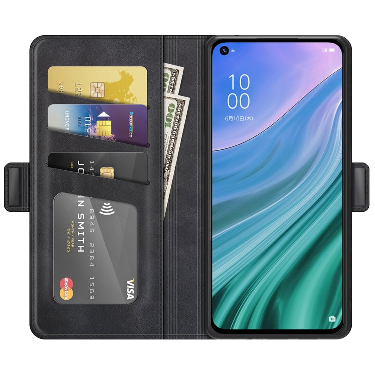 Per OPPO A54 5G / A93 5G / A74 5G Custodia in pelle a vibrazione orizzontale con fibbia magnetica a doppio lato con supporto e slot per schede e portafoglio, For OPPO A54 5G