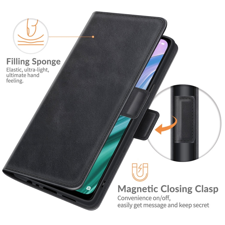 Per OPPO A54 5G / A93 5G / A74 5G Custodia in pelle a vibrazione orizzontale con fibbia magnetica a doppio lato con supporto e slot per schede e portafoglio, For OPPO A54 5G