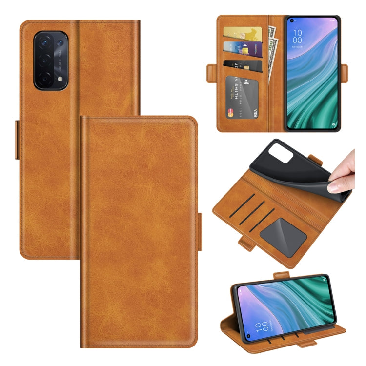Per OPPO A54 5G / A93 5G / A74 5G Custodia in pelle a vibrazione orizzontale con fibbia magnetica a doppio lato con supporto e slot per schede e portafoglio, For OPPO A54 5G