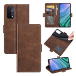 Per OPPO A54 5G / A93 5G / A74 5G Custodia in pelle a vibrazione orizzontale con fibbia magnetica a doppio lato con supporto e slot per schede e portafoglio, For OPPO A54 5G