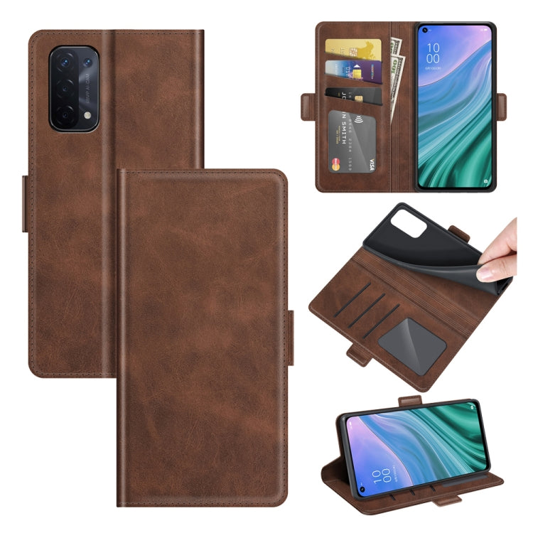 Per OPPO A54 5G / A93 5G / A74 5G Custodia in pelle a vibrazione orizzontale con fibbia magnetica a doppio lato con supporto e slot per schede e portafoglio, For OPPO A54 5G