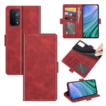 Per OPPO A54 5G / A93 5G / A74 5G Custodia in pelle a vibrazione orizzontale con fibbia magnetica a doppio lato con supporto e slot per schede e portafoglio, For OPPO A54 5G