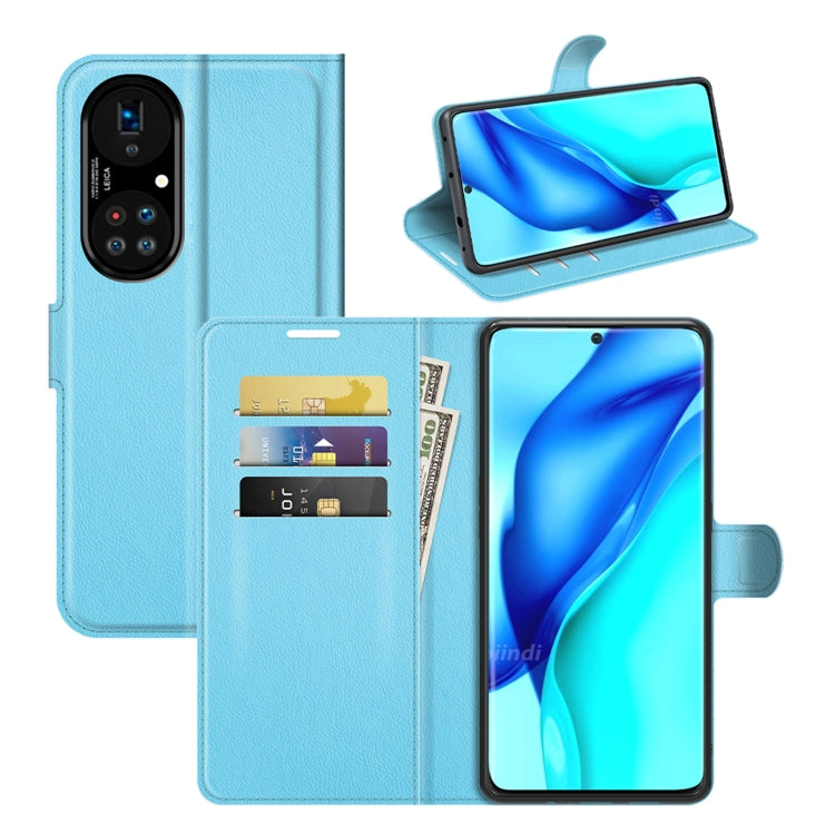 Per Huawei P50 Pro Litchi Texture Custodia protettiva a vibrazione orizzontale con supporto, slot per schede e portafoglio, For Huawei P50 Pro