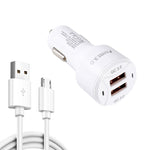 Caricabatteria auto 36W Dual USB QC3.0 con cavo Micro USB