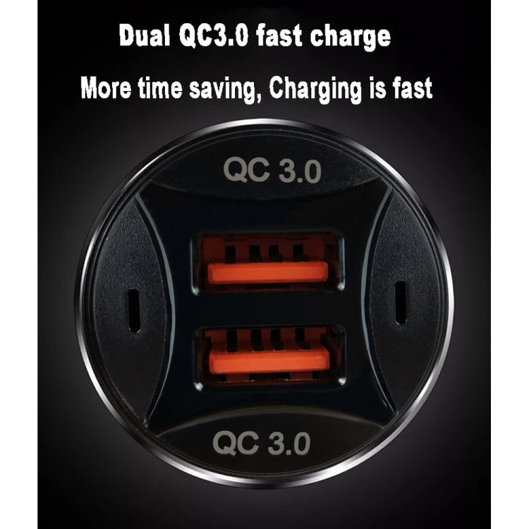 Caricabatteria auto 36W Dual USB QC3.0 con cavo Micro USB
