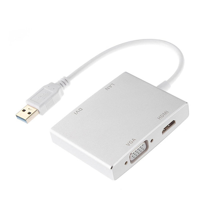 Convertitore USB 3.0 4 in 1 VGA HDMI DVI RJ45 Ethernet