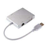 Convertitore USB 3.0 4 in 1 VGA HDMI DVI RJ45 Ethernet