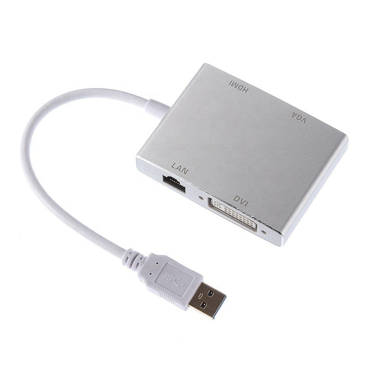 Convertitore USB 3.0 4 in 1 VGA HDMI DVI RJ45 Ethernet