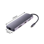 Adattatore HUB USB-C 8 in 1 HDMI VGA RJ45 USB 3.0