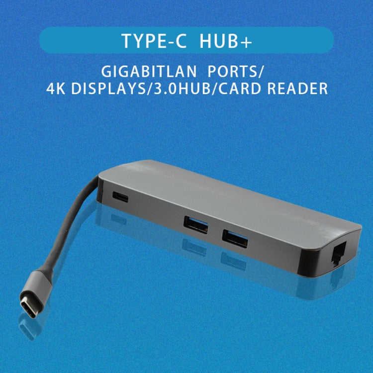 Adattatore HUB USB-C 8 in 1 HDMI VGA RJ45 USB 3.0