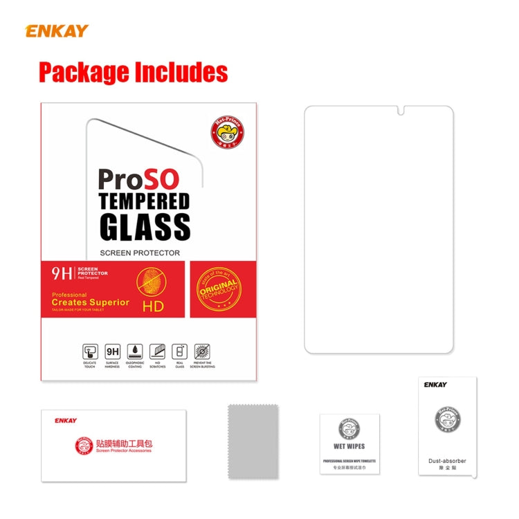 ENKAY Hat-Prince 0.33mm 9H Durezza superficiale 2.5D Pellicola protettiva in vetro temperato antideflagrante per Huawei MatePad T8 / Honor Tablet X7, 1 PCS, 2 PCS