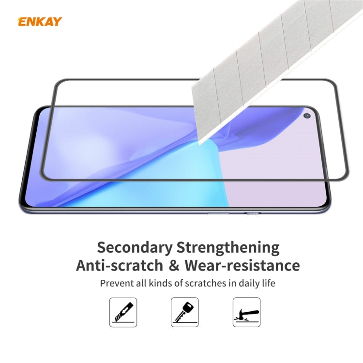 ENKAY Hat-Prince Protezione anticaduta per pellicola a schermo intero in vetro temperato con colla piena anti-caduta, For Nokia X10 / X20, For OnePlus 9, For OnePlus 9R