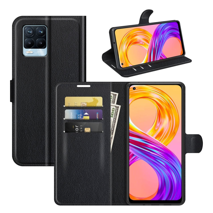 Per OPPO Realme 8/8 Pro 4G Litchi Texture Custodia protettiva a vibrazione orizzontale con supporto e slot per schede e portafoglio, For OPPO Realme 8