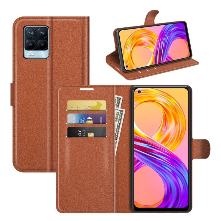 Per OPPO Realme 8/8 Pro 4G Litchi Texture Custodia protettiva a vibrazione orizzontale con supporto e slot per schede e portafoglio, For OPPO Realme 8