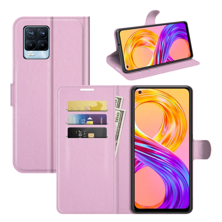 Per OPPO Realme 8/8 Pro 4G Litchi Texture Custodia protettiva a vibrazione orizzontale con supporto e slot per schede e portafoglio, For OPPO Realme 8