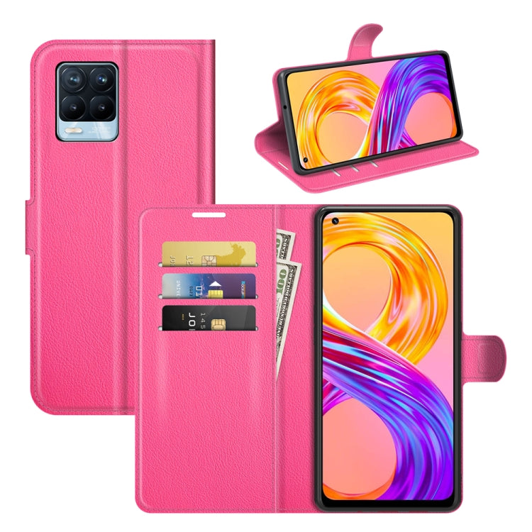 Per OPPO Realme 8/8 Pro 4G Litchi Texture Custodia protettiva a vibrazione orizzontale con supporto e slot per schede e portafoglio, For OPPO Realme 8