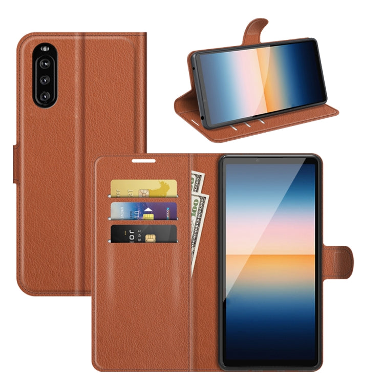 Per Sony Xperia 10 III Litchi Texture Custodia protettiva a vibrazione orizzontale con supporto, slot per schede e portafoglio, For Sony Xperia 10 III