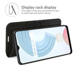 Per OPPO Realme C21 R64 Texture Custodia protettiva a vibrazione orizzontale singola con supporto e slot per schede e portafoglio e cornice per foto, For OPPO Realme C21