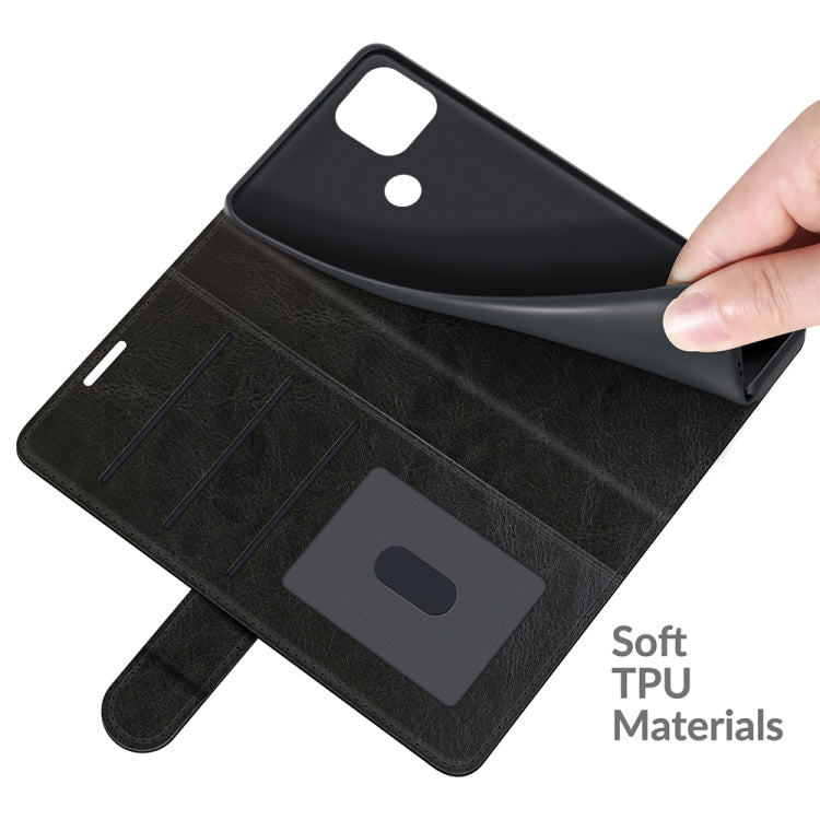 Per OPPO Realme C21 R64 Texture Custodia protettiva a vibrazione orizzontale singola con supporto e slot per schede e portafoglio e cornice per foto, For OPPO Realme C21