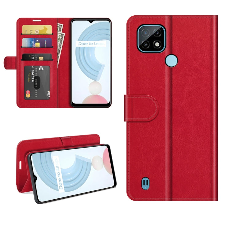 Per OPPO Realme C21 R64 Texture Custodia protettiva a vibrazione orizzontale singola con supporto e slot per schede e portafoglio e cornice per foto, For OPPO Realme C21