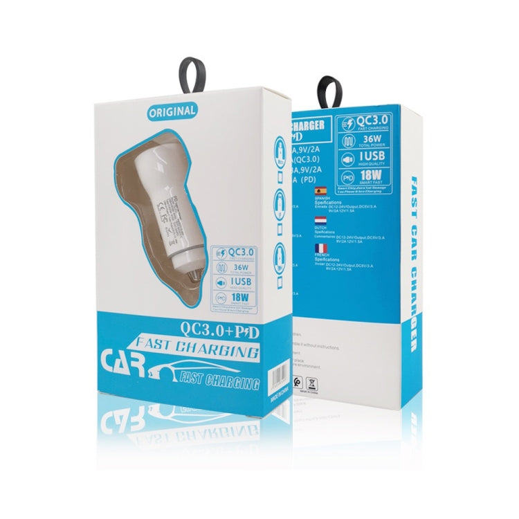 Caricabatterie auto doppia porta PD 20W + QC 3.0 18W