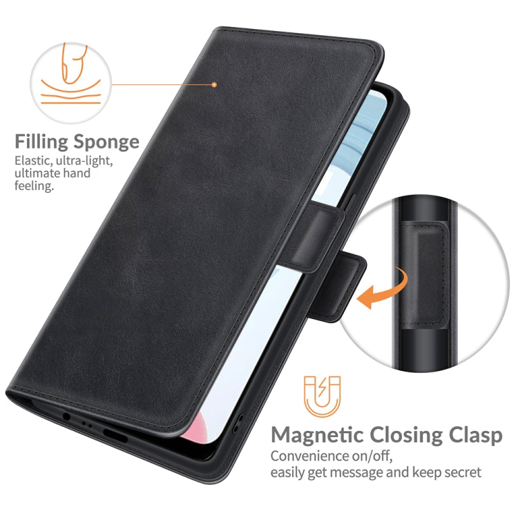 Per OPPO Realme C21 Custodia in pelle a vibrazione orizzontale con fibbia magnetica a doppio lato con supporto e slot per schede e portafoglio, For OPPO Realme C21