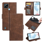 Per OPPO Realme C21 Custodia in pelle a vibrazione orizzontale con fibbia magnetica a doppio lato con supporto e slot per schede e portafoglio, For OPPO Realme C21