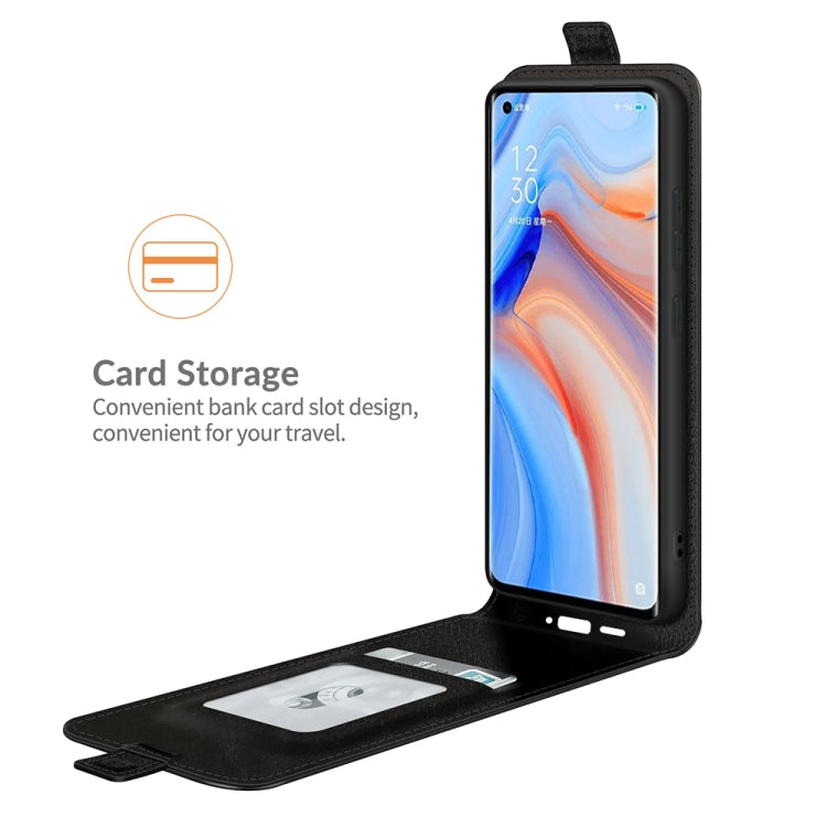 Per OPPO Reno5 Pro+ / Find X3 Neo R64 Texture Custodia protettiva in pelle a vibrazione verticale singola con slot per schede e cornice per foto, For OPPO Reno5 Pro+