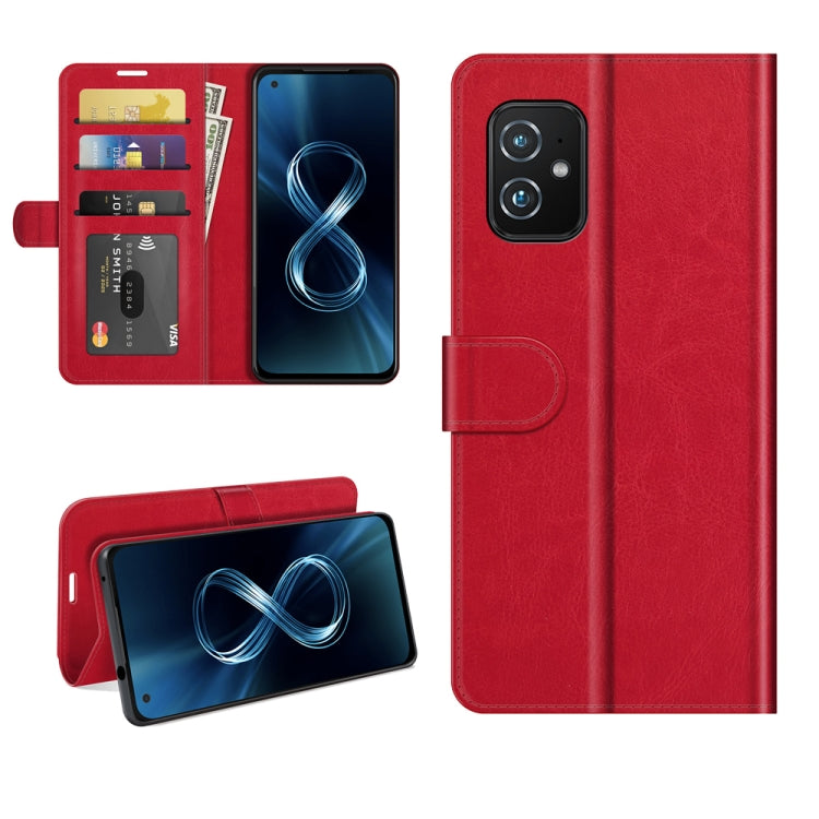 Per Asus Zenfone 8 R64 Texture Custodia protettiva a vibrazione orizzontale singola con supporto e slot per schede e portafoglio e cornice per foto, For Asus Zenfone 8