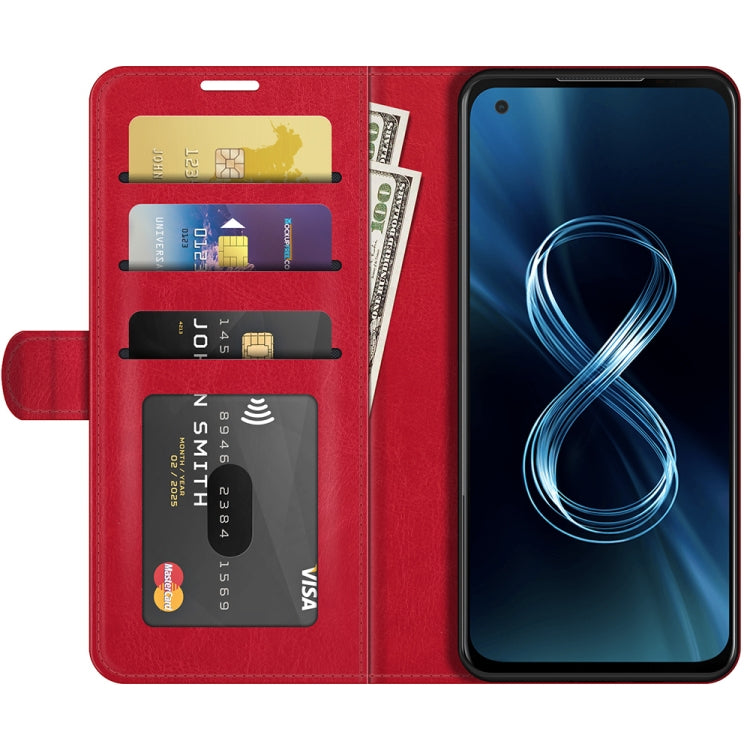 Per Asus Zenfone 8 R64 Texture Custodia protettiva a vibrazione orizzontale singola con supporto e slot per schede e portafoglio e cornice per foto, For Asus Zenfone 8
