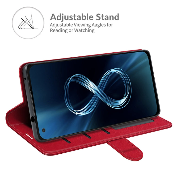 Per Asus Zenfone 8 R64 Texture Custodia protettiva a vibrazione orizzontale singola con supporto e slot per schede e portafoglio e cornice per foto, For Asus Zenfone 8
